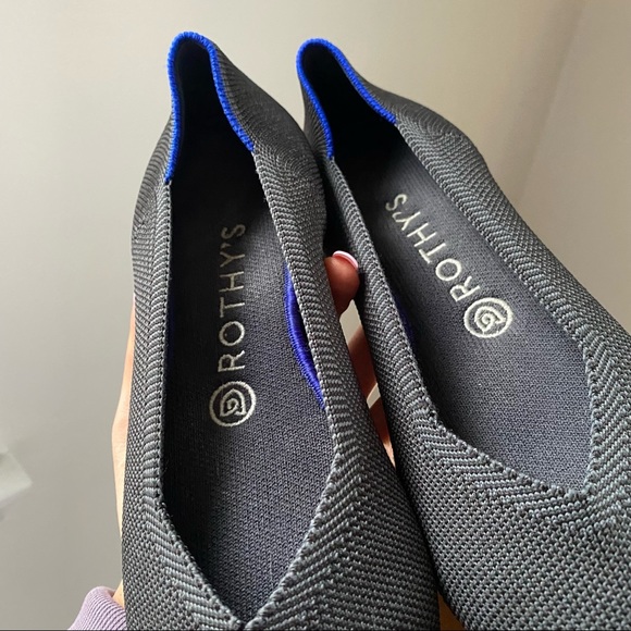 Rothy’s Black Round Toe Black Slip On Flats 7.5 - Picture 3 of 8